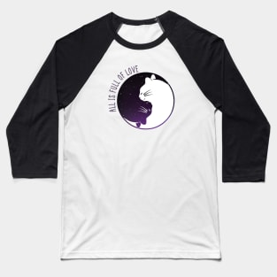 Yin Yang Cat Baseball T-Shirt